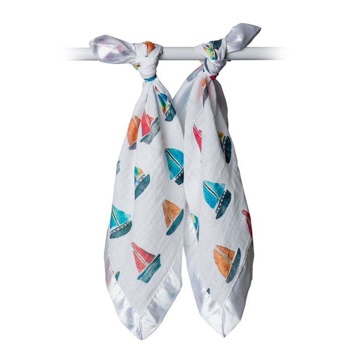 Cotton Security Blankets - Sailboats