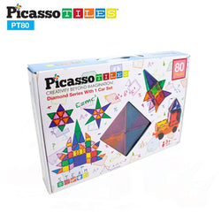 Picasso Tiles - 80 Pc Diamond Series With 1 Car Set
