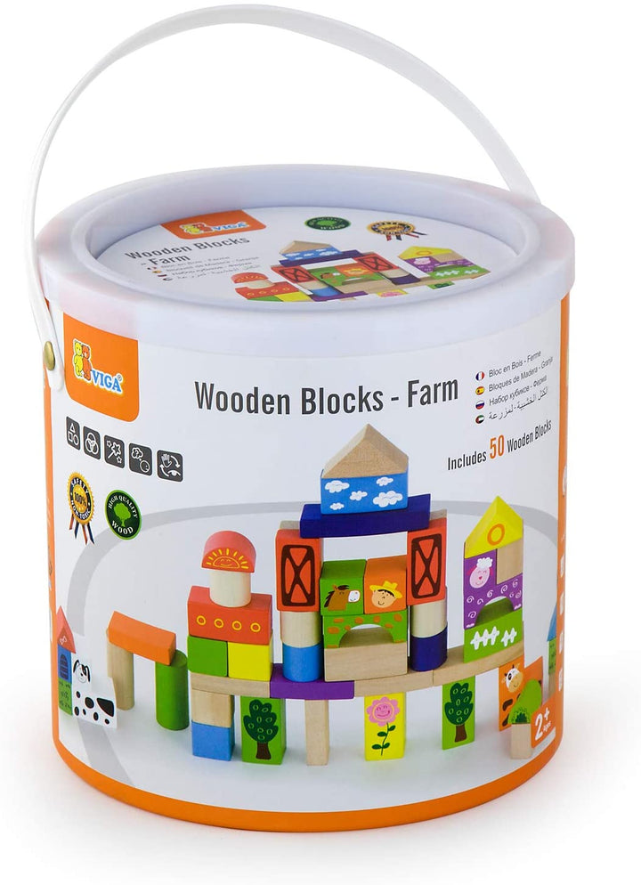 Wooden Blocks 50pc Farm