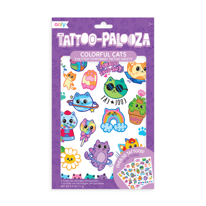 Colourful Cats: Tattoo Palooza Temporary Tattoos