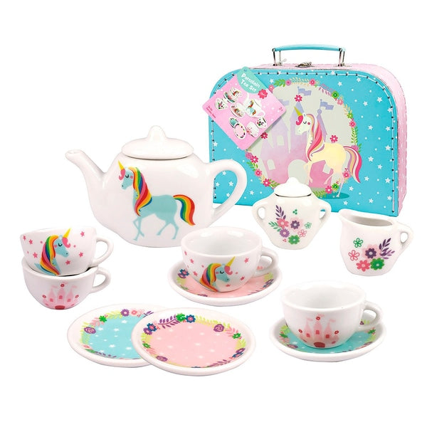 13 Pc Unicorn Porcelain Tea  Set