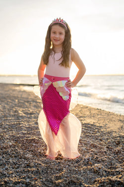 Mermaid Glimmer Skirt Set Pink 5-6