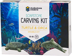 Turtle & Orca Double Soapstone Carving Kit