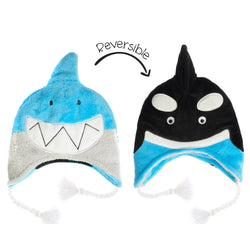 Kids UPF50+ Winter Hat - Shark/Orca Small