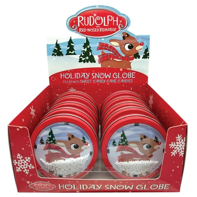 Rudolph Snow Globe Candy Tin