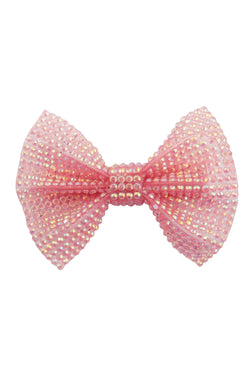 Boutique Pink Gem Bow Hair Clip