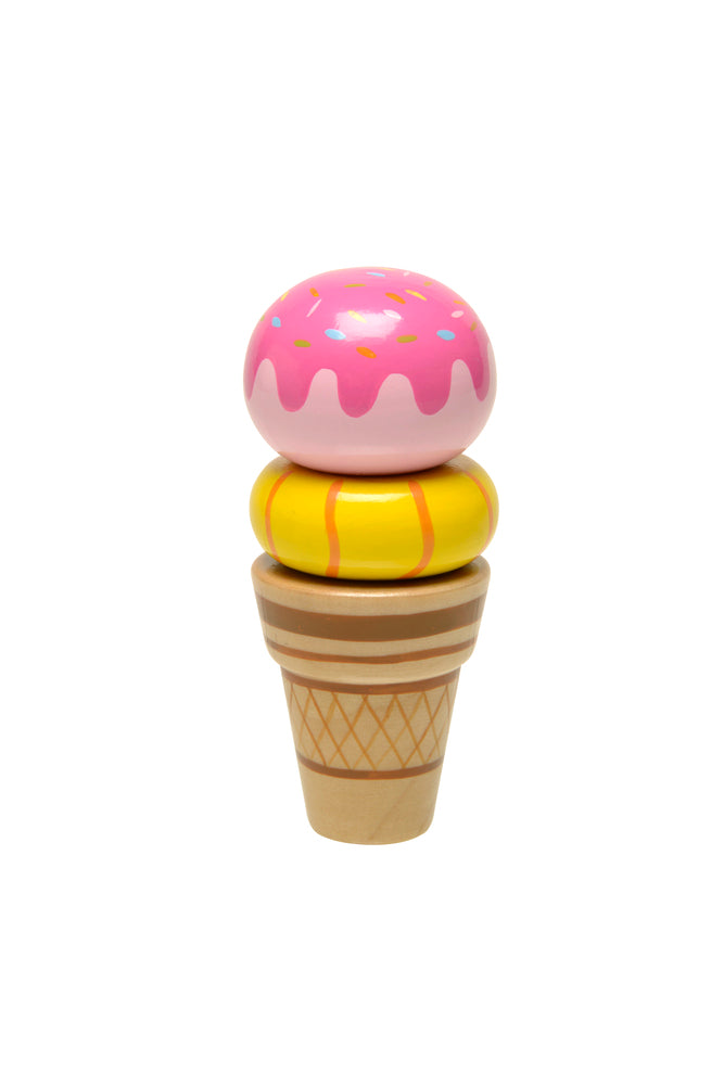 Wooden stacking Ice Cream Cone